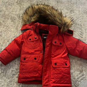 Dkny jacket with fur